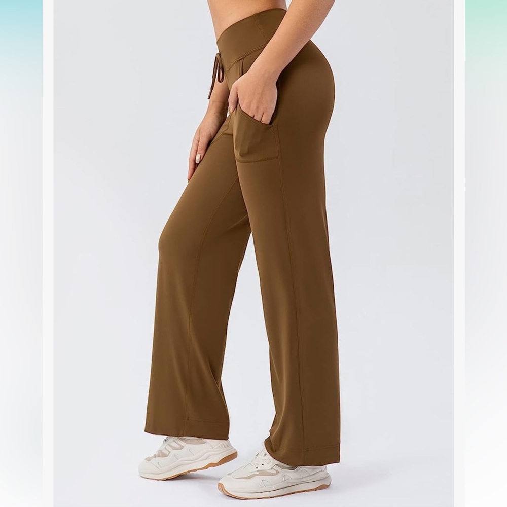 Ukaste Women's Stretch Wide Leg Casual Pants Drawstring Lounge pants withPockets